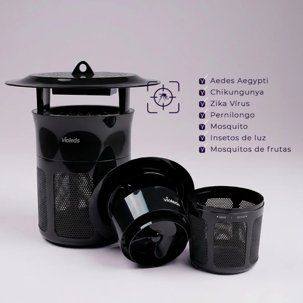 Armadilha Eletrica Anti Mosquito Ultravioleta Violeds Pega Pernilongo e Insetos - Imagem 3