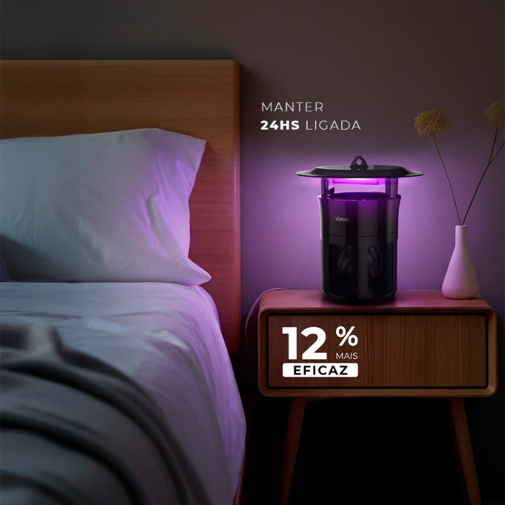 Armadilha Eletrica Anti Mosquito Ultravioleta Violeds Pega Pernilongo e Insetos - Imagem 4