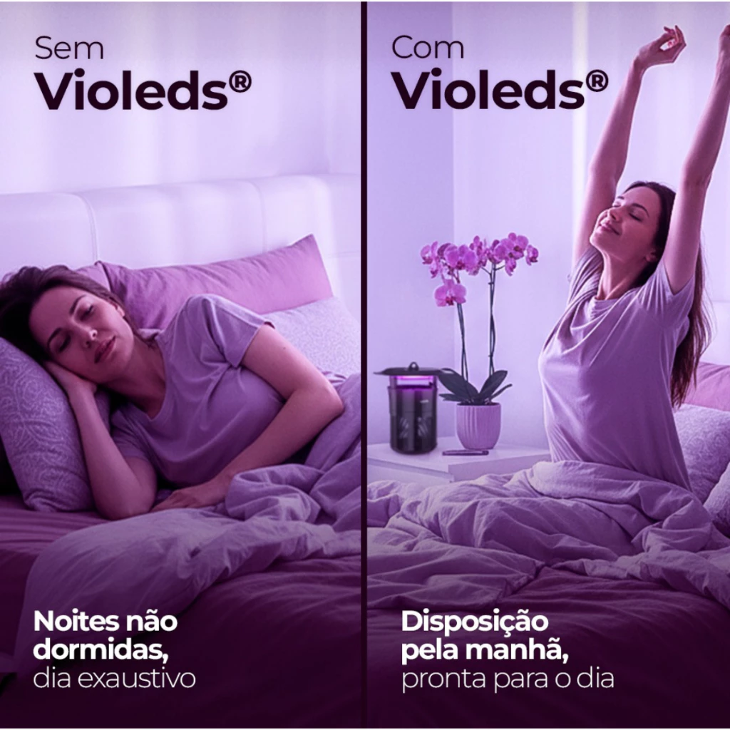 Armadilha Eletrica Anti Mosquito Ultravioleta Violeds Pega Pernilongo e Insetos - Imagem 8