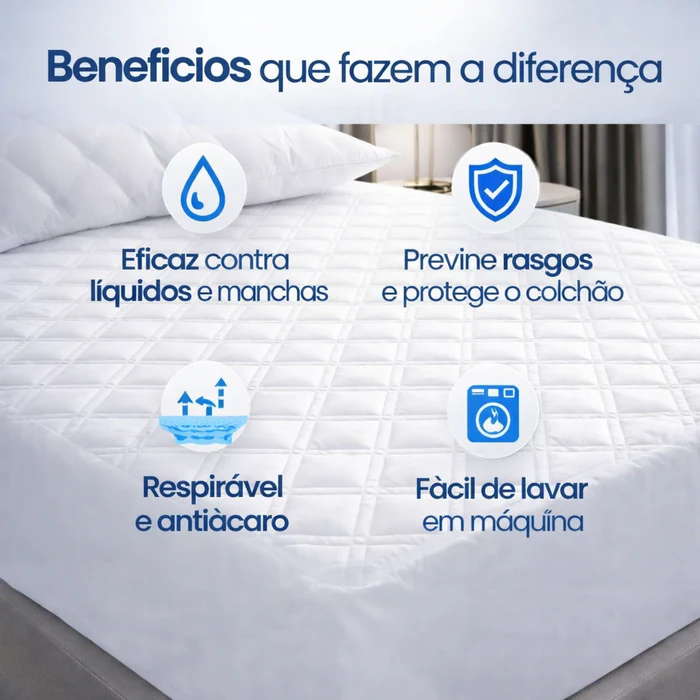 [COMPRE 1, LEVE 3] Protetor de Colchao Impermeavel UltraShield™ - Protecao Total sem Barulho - Capa Impermeavel UltraShield™ + 2 Fronhas - Imagem 2